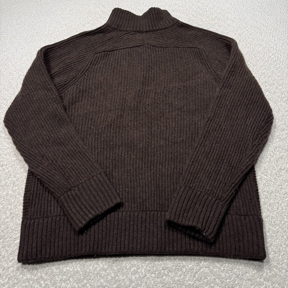 Banana Republic Wool Blend Sweater Men XL Tall Brown Henley Ribbed Knit Pullover - Picture 3 of 6